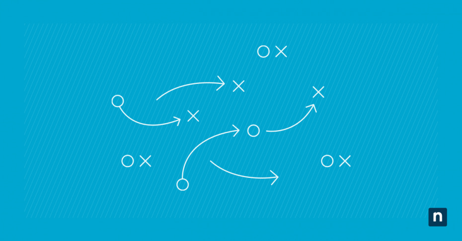 An illustration of arrows pointing to O's and X's representing a blog on IT automation