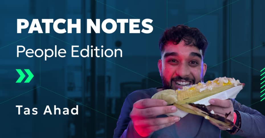 Tas Ahad posing with a sandwhich