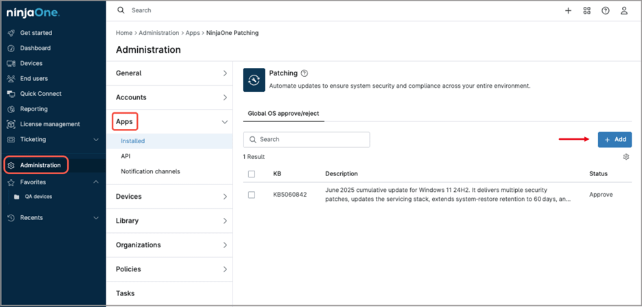 Add global OS approve/reject