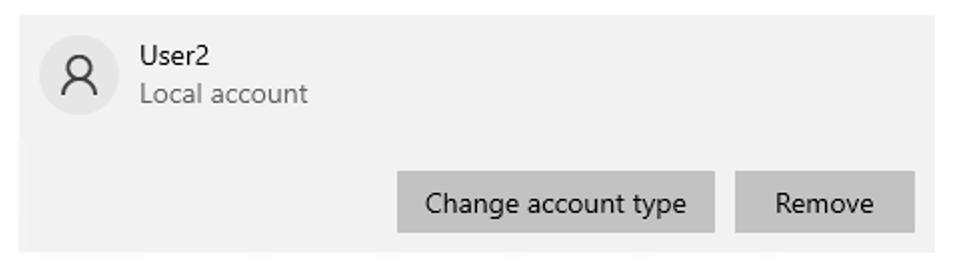 Change account type for the new user