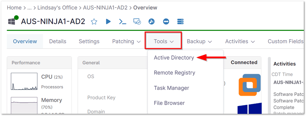 Managing Active Directory users 