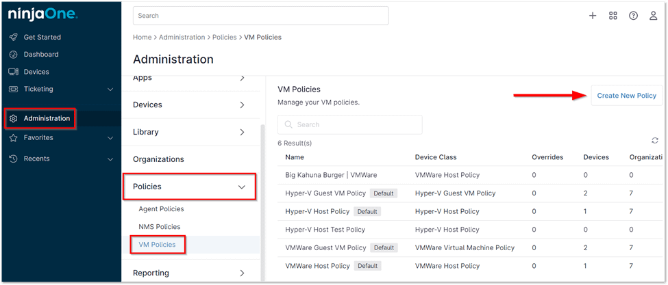 Creating Policies for VMware Monitoring 