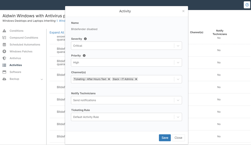 Configure Alert Settings 