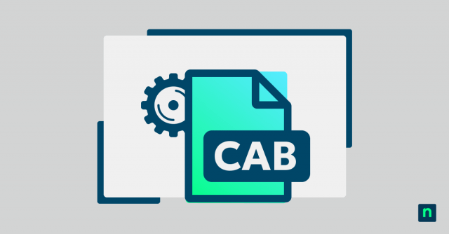 CAB file icon on top of gears representing how to Install a CAB File in Windows