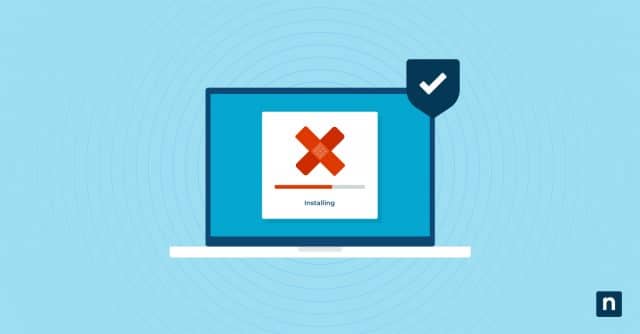 An image of a laptop screen installing a software patch representing a blog post on patch management