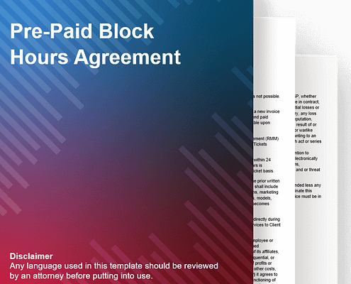 Pre-paid block hours agreement