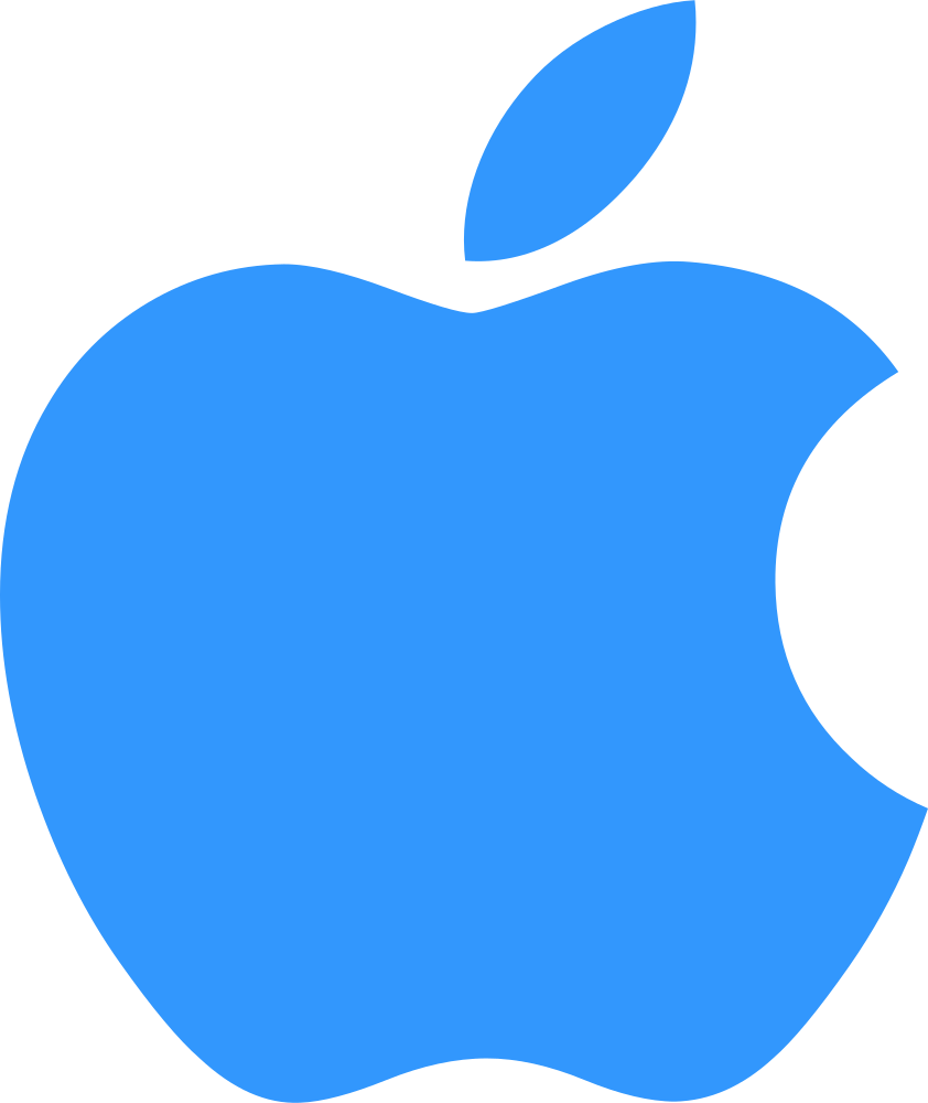Apple logo light blue