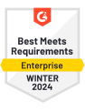 G2 Best Meets Requirements for Enterprise - Winter 2024
