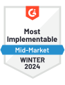 G2 Most Implementable - Mid-Market - Winter 2024