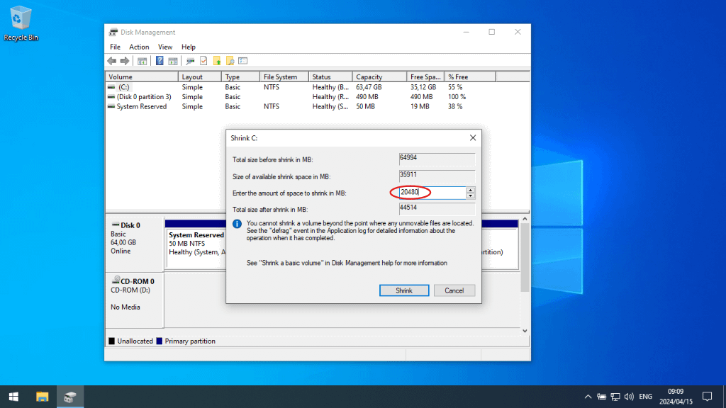 Partitioning a Hard Drive in Windows 10