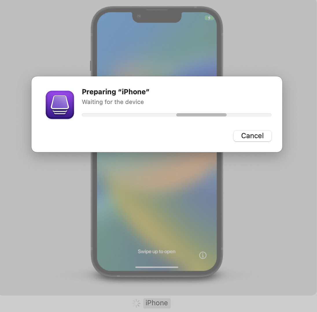 Now, Apple Configurator will prepare the iPhone device and import it into ABM (or ASM).