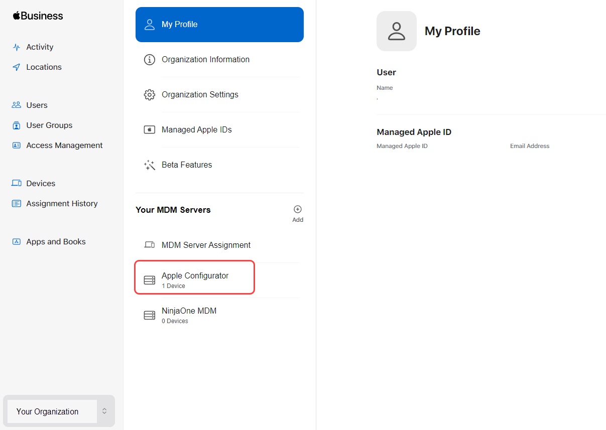 Move the iPhone device from Apple Configurator to your MDM server. In ABM (or ASM).