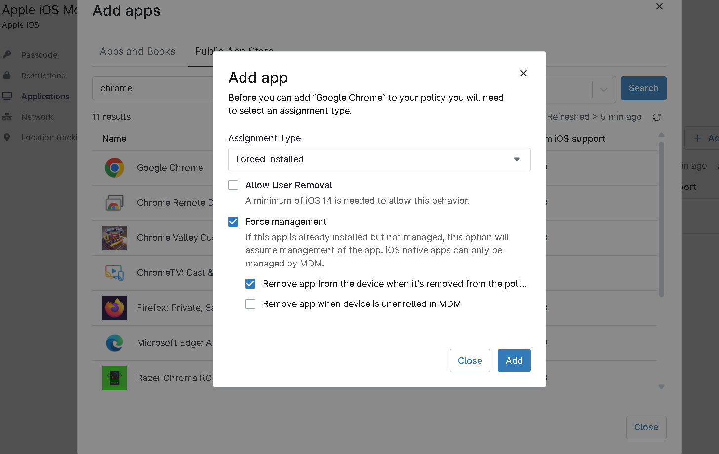 Set Application Assignment Type