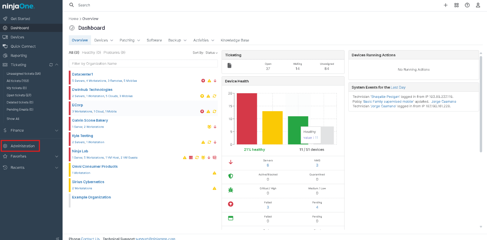 Navigate to Administration