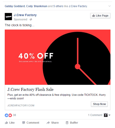 JCrew retargeting ad example