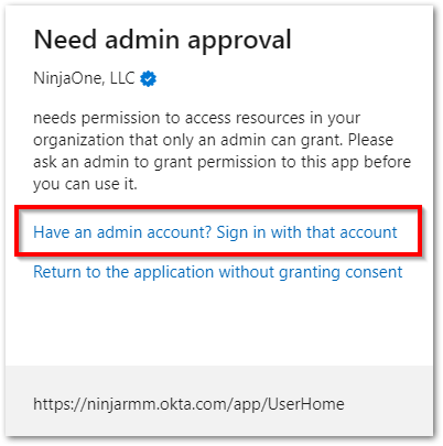 Click the first hyperlink option to sign in with the email you used