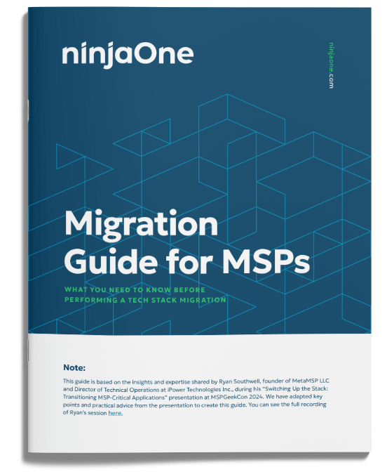 The cover of Migration Guide for MSPs