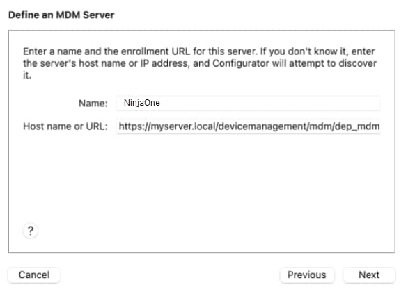 Define an MDM Server