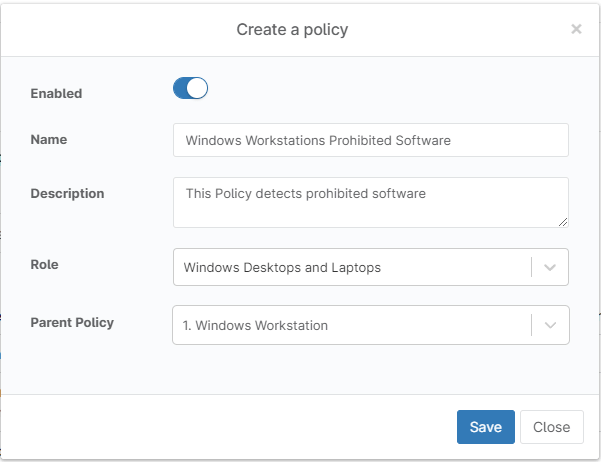 Naming the new policy screenshot