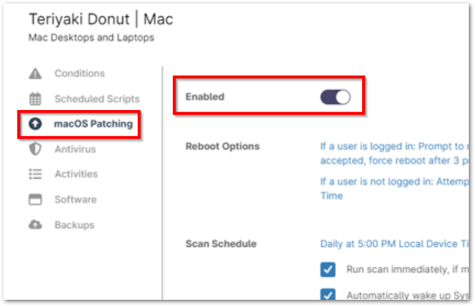 Enable and Configure MacOS Patch Management 