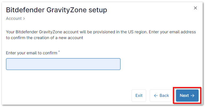 New BDGZ Account for the page How to Connect Bitdefender GravityZone with NinjaOne 