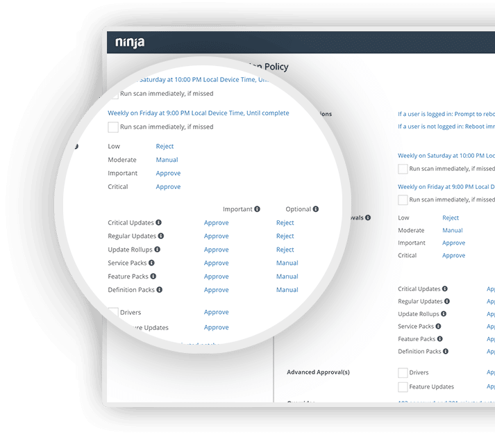 Endpoint Management Patch Management zoom printscreen