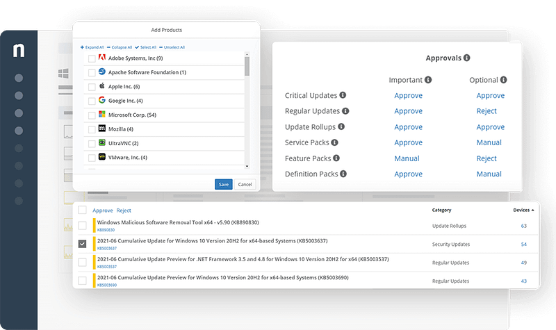 A dashboard of NinjaOne's Security Patch Management