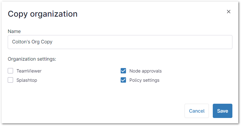 Copy Organizations