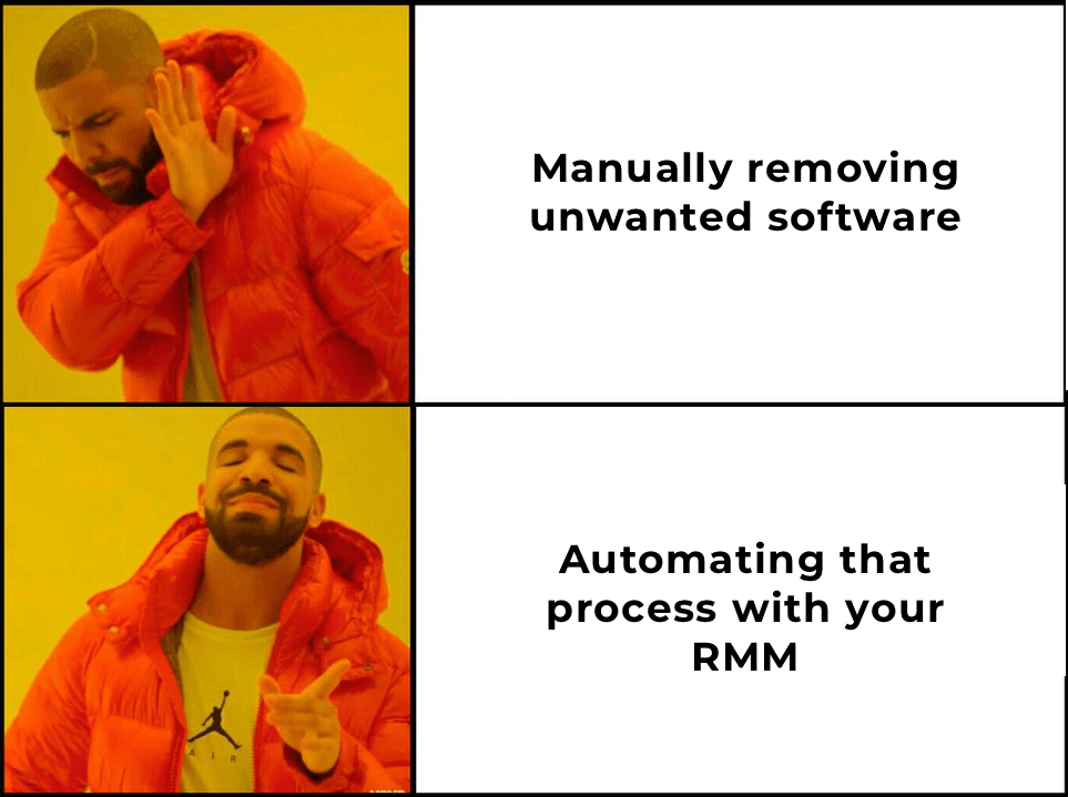 automatización de la eliminación de software con rmm