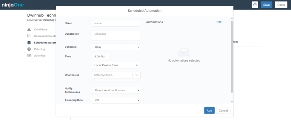 Configurable Options for NinjaOne Linux Policy Scheduled Automations 