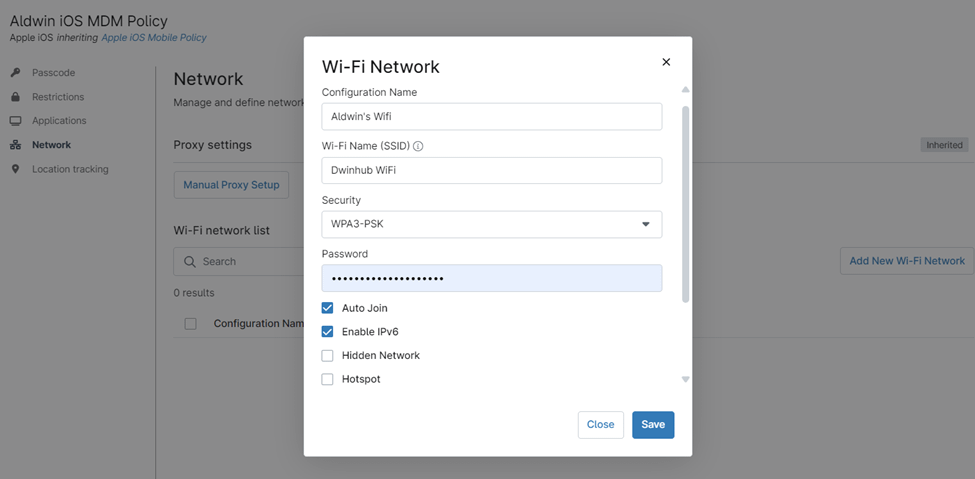 Add a New Wi-Fi Configuration