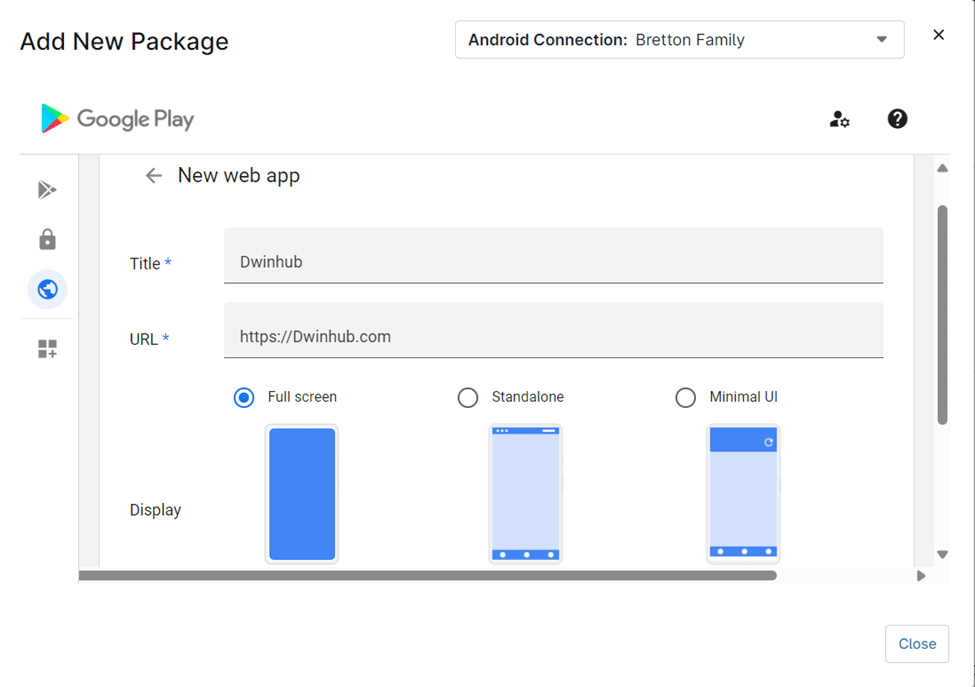 Configure Web Shortcut