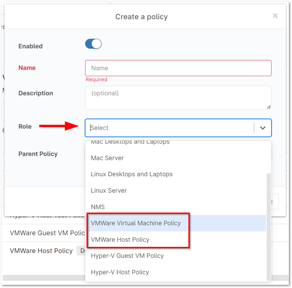 Creating Policies for VMware Monitoring 