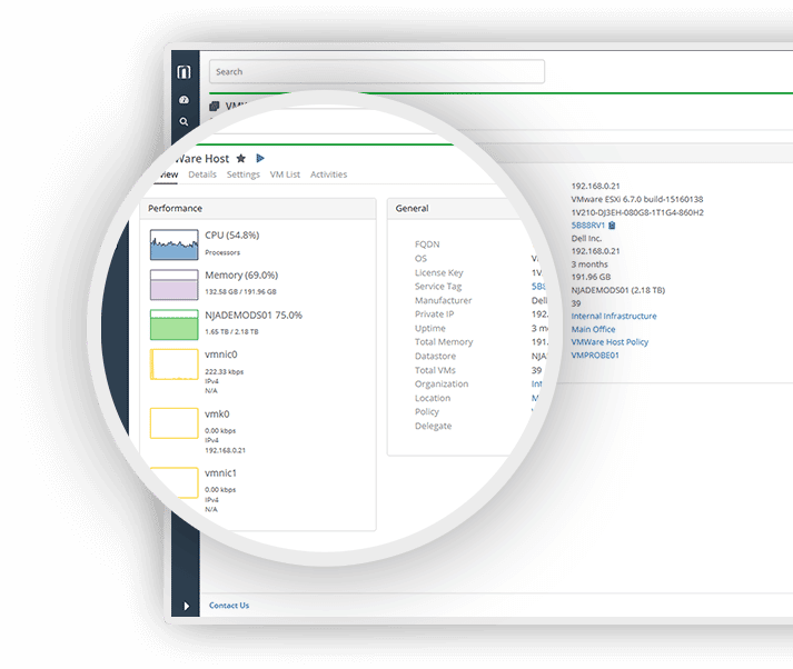 A screenshot of the NinjaOne VMware management showing the tasks opened