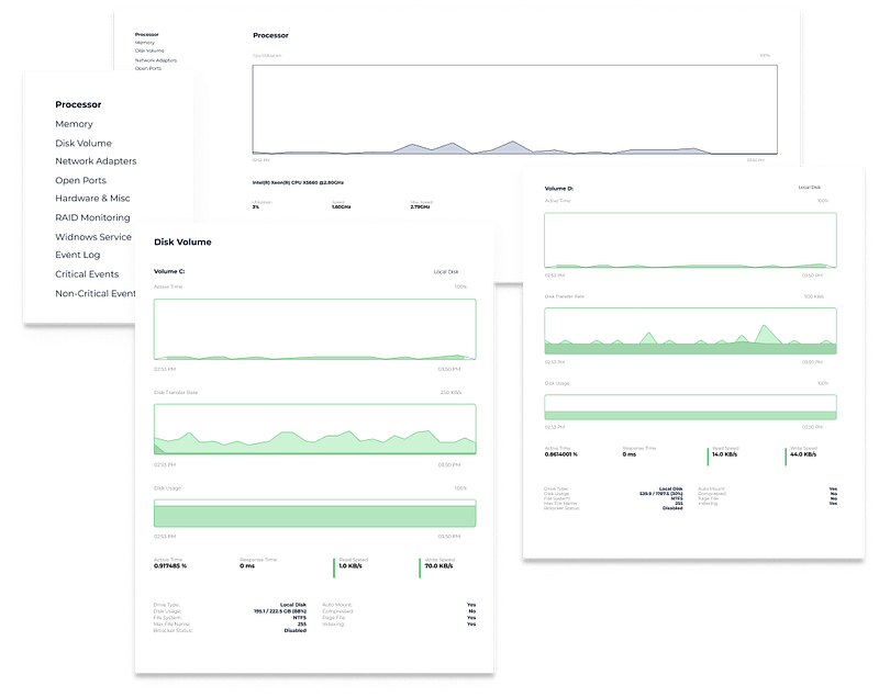 Screenshots showing how NinjaOne reduces technical complexity