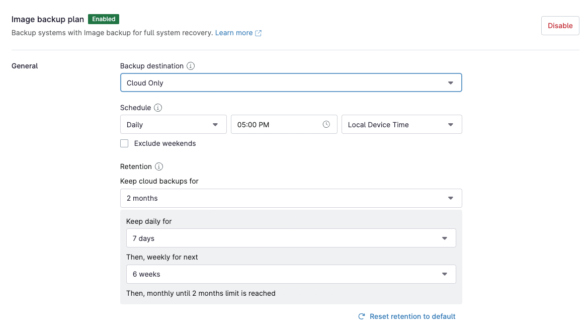 Screenshot di Image Backup