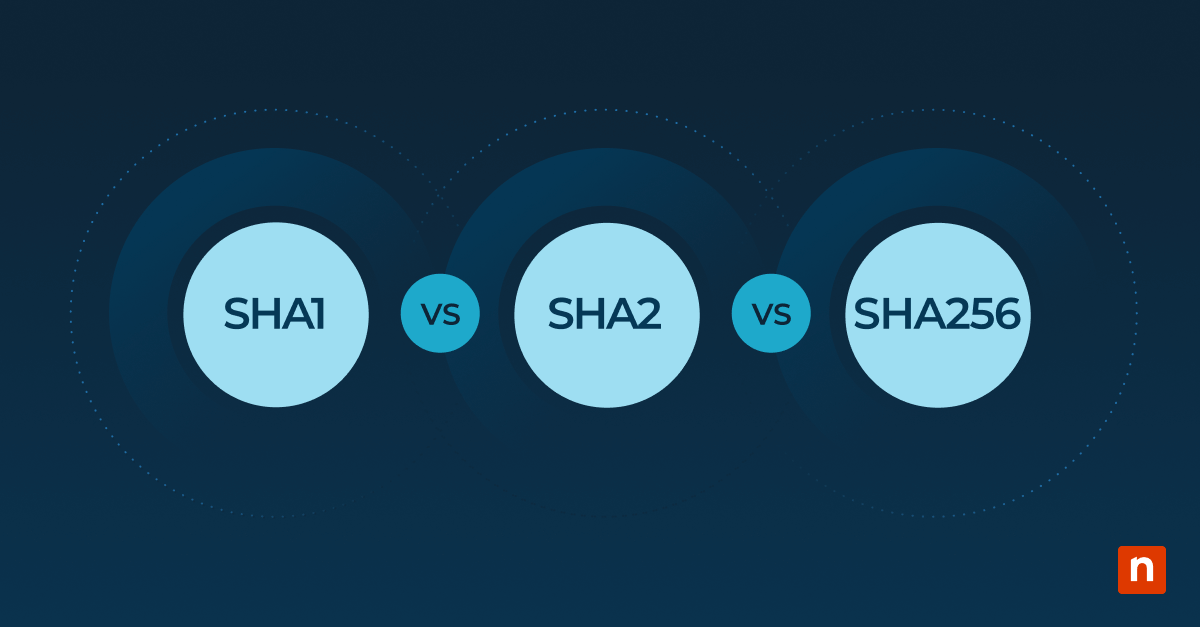SHA1 vs SHA2 and SHA256: Overview & Core Differences blog banner image
