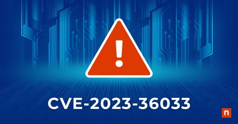 A caution sign for the blog What Is Microsoft CVE-2023-36033?