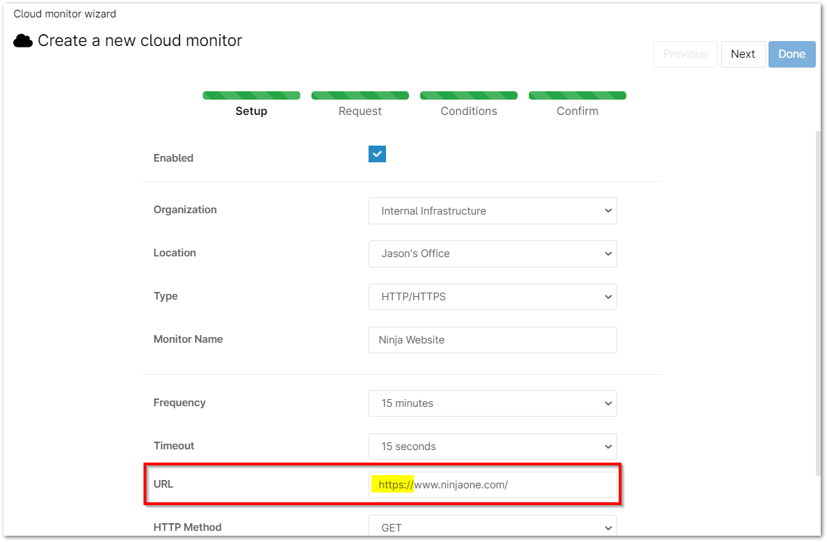 HTTPS & HTTP monitor | NinjaOne
