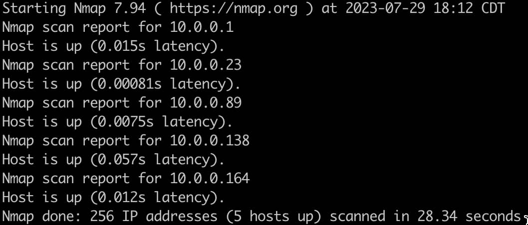 Nmap Network Scan 