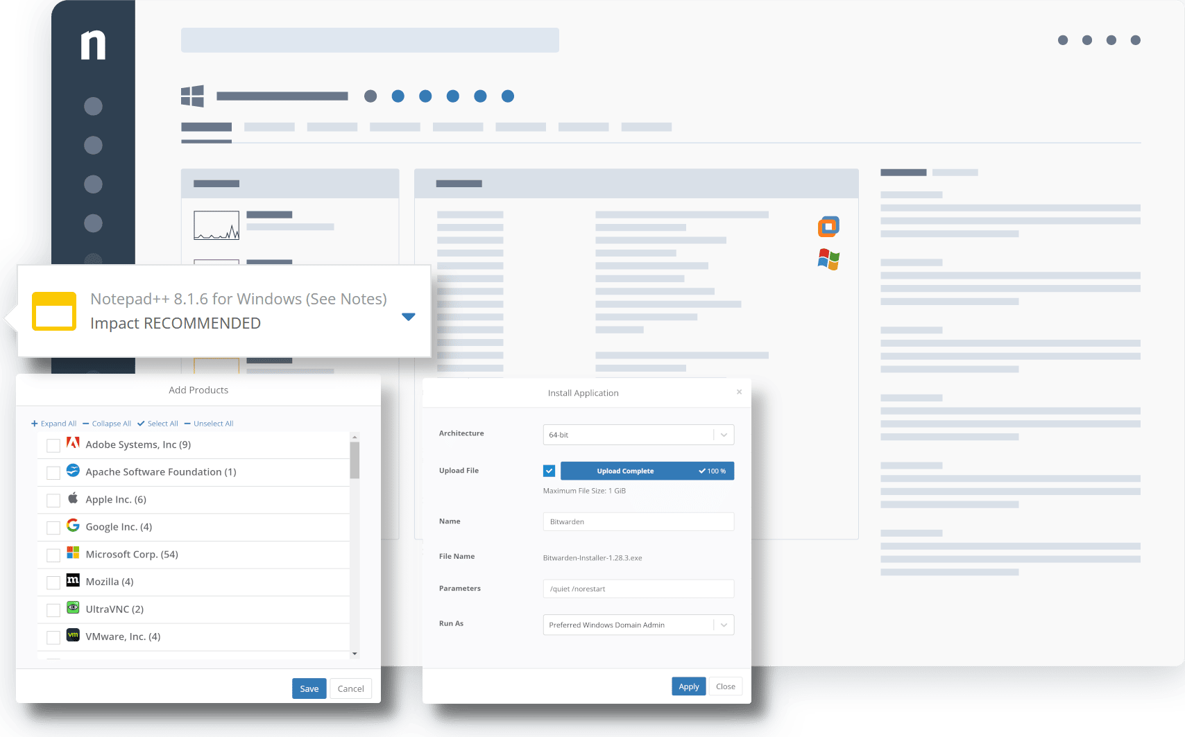 capturas de gerenciamento de software
