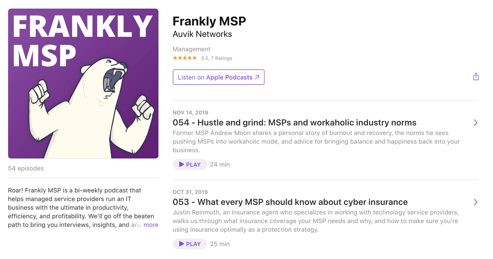 Frankly MSP Podcast from Auvik