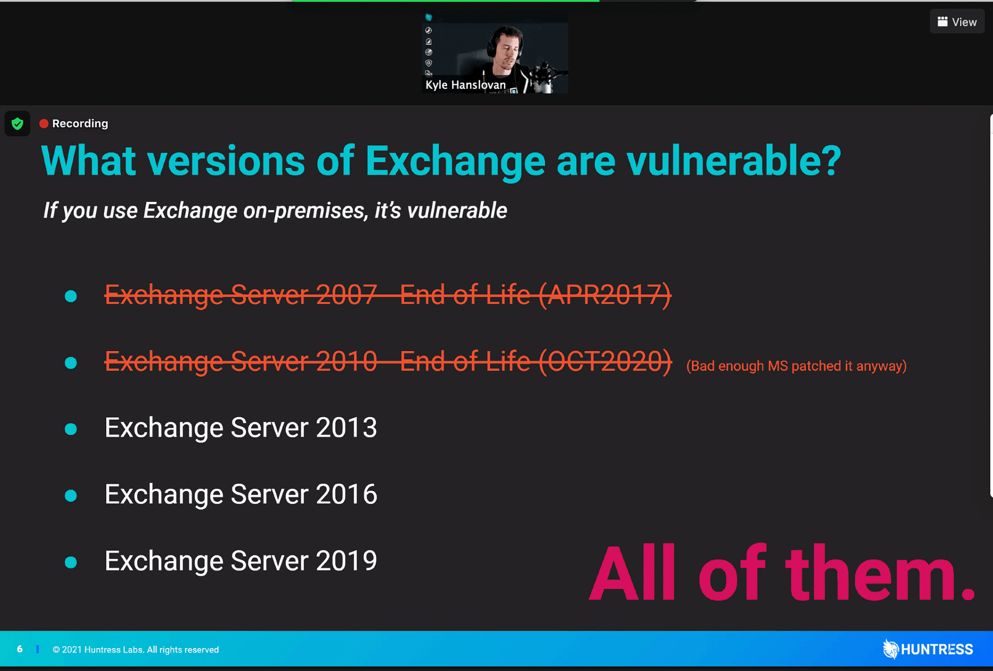 quali versioni di Exchange sono vulnerabili
